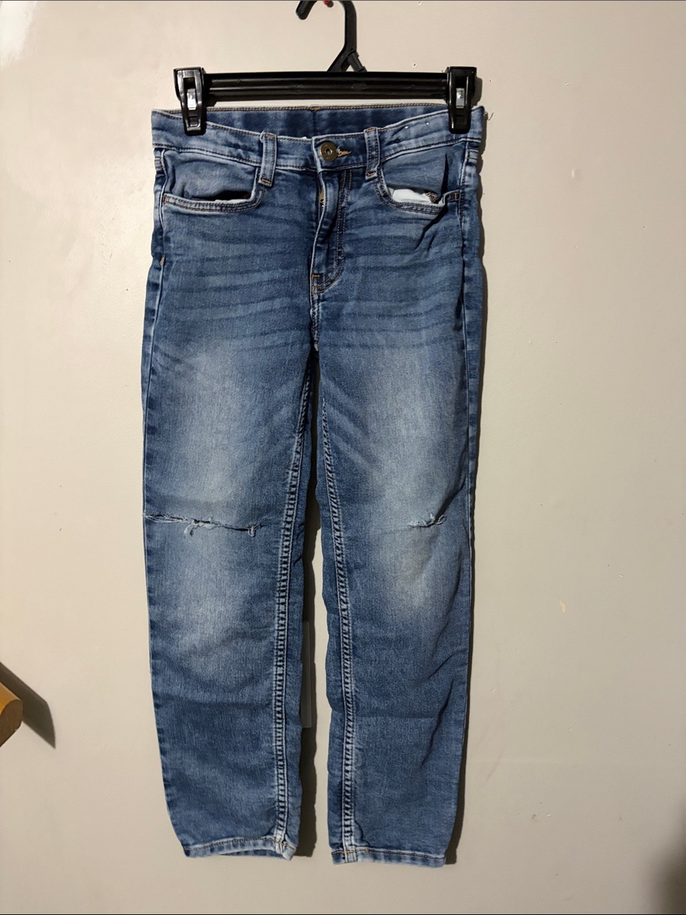 H&M Kids Distressed Blue Skinny Jeans with Knee Detail
